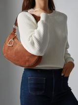 Sac Port paule Altesse Suede Cuir Etrier Marron altesse suede EASU017M-vue-porte